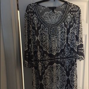 New INC Women’s Black and White Print Sheath Dress